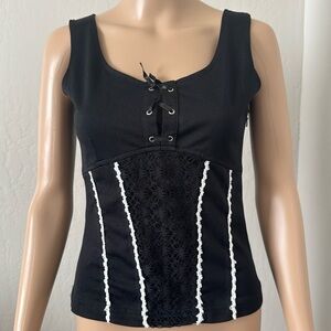 Modelli Paris France Sz Med Women’s Top Tank Corset Body Con Stretchy Fitted VTG